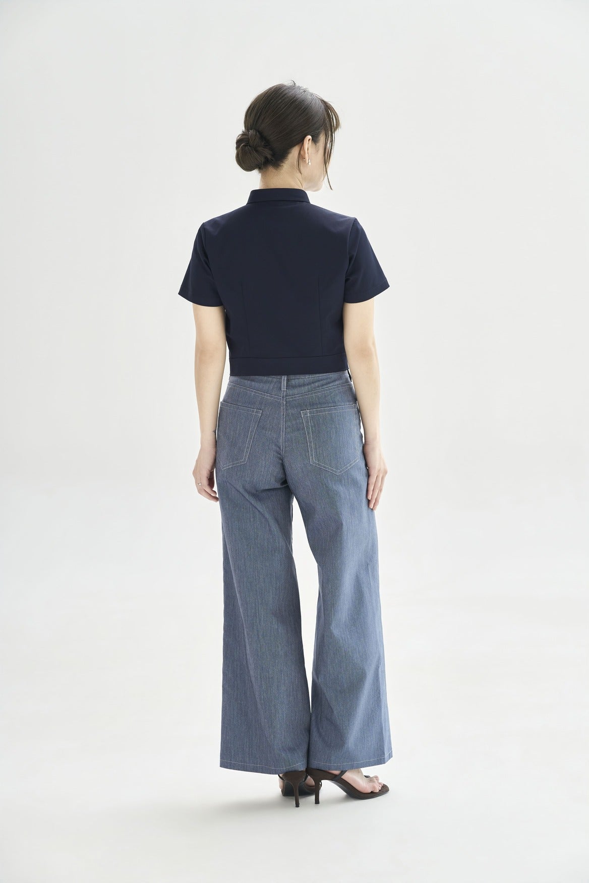 Navy Cropped Shirt