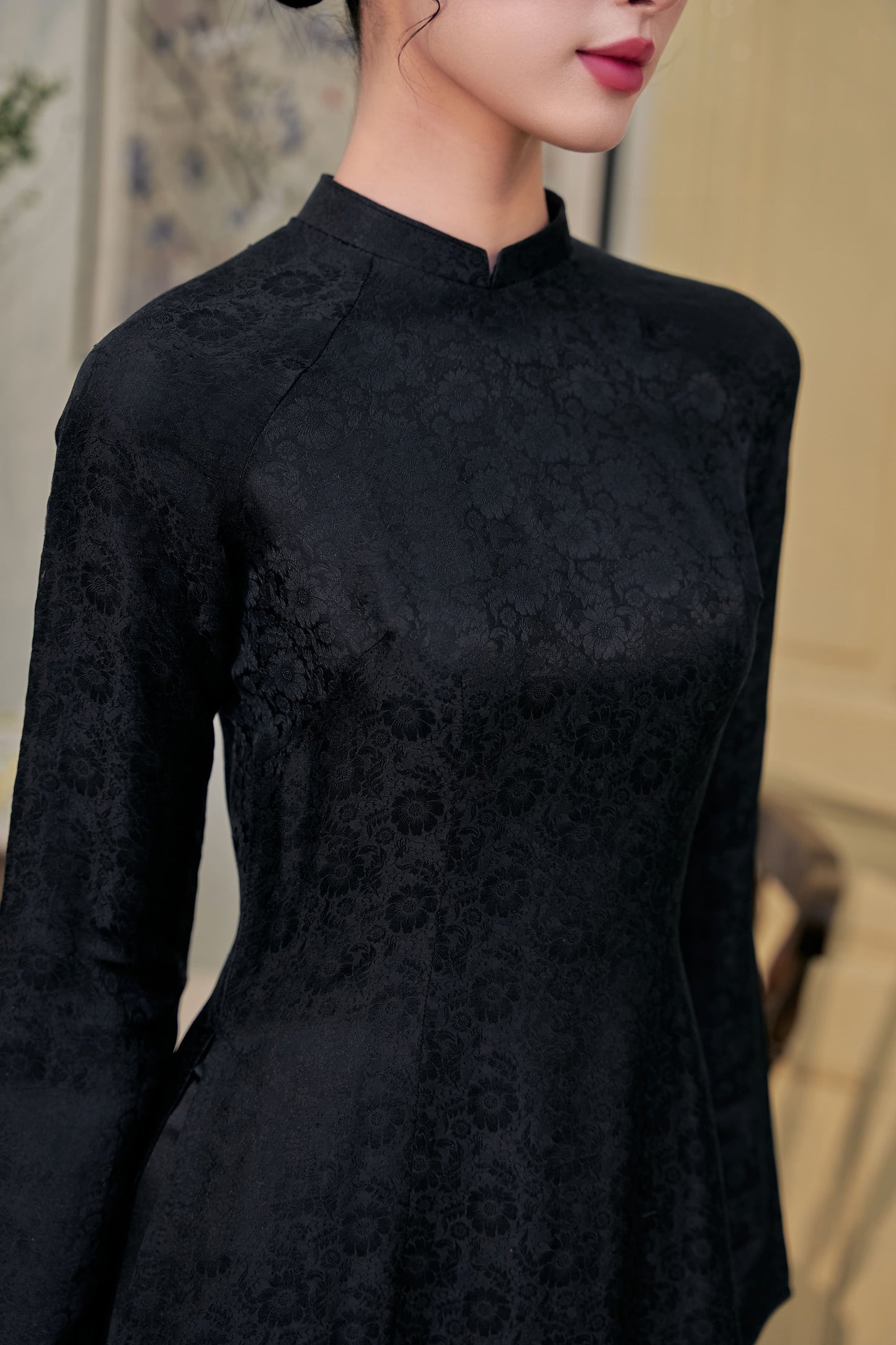 Black Ao Dai, close material